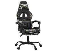 vidaXL Chaise de jeu avec repose-pied Noir et camouflage Similicuir