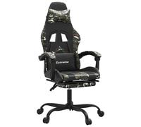 Vidaxl Chaise De Jeu Avec Repose-Pied Noir Et Camouflage Similicuir