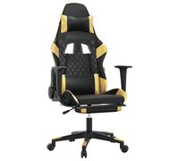 Vidaxl Chaise De Jeu Avec Repose-Pied Noir Et Doré Similicuir Multicolore