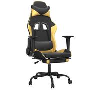 Chaise de Jeu avec Repose-pied Noir et Orange Similicuir Fauteuil Siège vidaXL