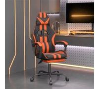 vidaXL Chaise de jeu avec repose-pied Noir et orange Similicuir Noir