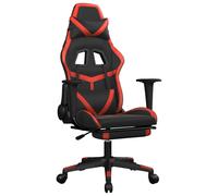 Vidaxl Chaise De Jeu Avec Repose-Pied Noir Et Rouge Similicuir Multicolore
