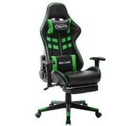 vidaXL Chaise de jeu avec repose-pied Noir et vert Cuir artificiel Multicolore G