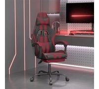 vidaXL Chaise de jeu avec repose-pied Noir/rouge bordeaux Similicuir Noir