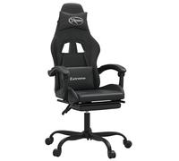 vidaXL Chaise de jeu avec repose-pied Noir Similicuir