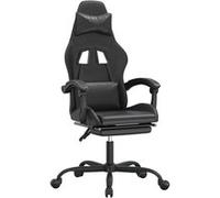 vidaXL Chaise de jeu avec repose-pied Noir Similicuir Noir