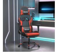 Vidaxl Chaise De Jeu Avec Repose-Pied Noir Et Rouge Similicuir Multicolore