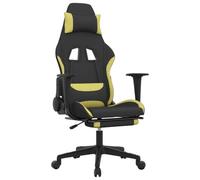 Vidaxl Chaise De Jeu Avec Repose-Pied Noir Et Vert Clair Multicolore