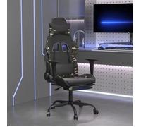 vidaXL Chaise de Jeu avec Repose-pied Pivotante Chaise d'Ordinateur Fauteuil Siège de Bureau Ergonomique Intérieur Noir et 3143664