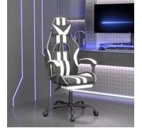 vidaXL Chaise de Jeu avec Repose-pied Pivotante Chaise d'Ordinateur Fauteuil Siège de Bureau Ergonomique Intérieur Noir et 349536