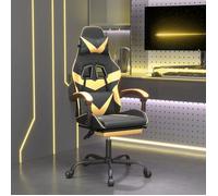 vidaXL Chaise de Jeu avec Repose-pied Pivotante Chaise d'Ordinateur Fauteuil Siège de Bureau Ergonomique Intérieur Noir et 3143856