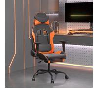 Vidaxl Chaise De Jeu Avec Repose-Pied Noir Et Orange Similicuir Multicolore