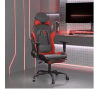 vidaXL Chaise de Jeu avec Repose-pied Pivotante Chaise d'Ordinateur Fauteuil Siège de Bureau Ergonomique Intérieur Noir et 3143654