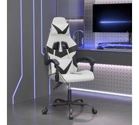 vidaXL Chaise de jeu Blanc et noir Similicuir