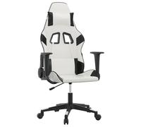 vidaXL Chaise de jeu Blanc et noir Similicuir