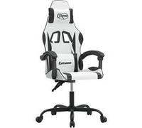vidaXL Chaise de jeu Blanc et noir Similicuir Blanc