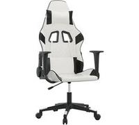 vidaXL Chaise de jeu Blanc et noir Similicuir Blanc