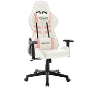 vidaXL Chaise de jeu Blanc et rose Cuir artificiel