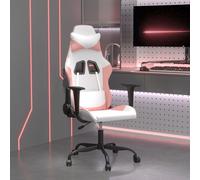 vidaXL Chaise de jeu Blanc et rose Similicuir