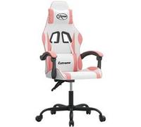 vidaXL Chaise de jeu Blanc et rose Similicuir Blanc G