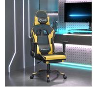 Vidaxl Chaise De Jeu De Massage Et Repose-Pied Noir Doré Similicuir Multicolore