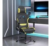 vidaXL Chaise de jeu de massage avec repose-pied Noir et vert clair vert G