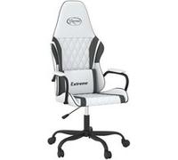 vidaXL Chaise de jeu de massage Blanc et noir Similicuir blanc G