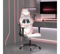 vidaXL Chaise de jeu de massage Blanc et rose Similicuir