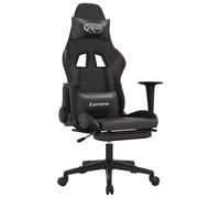 Vidaxl Chaise De Jeu De Massage Et Repose-Pied Noir Et Gris Similicuir Multicolore