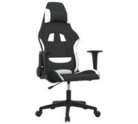 vidaXL Chaise de jeu de massage Noir et blanc Tissu