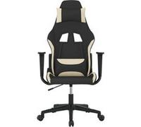 vidaXL Chaise de jeu de massage Noir et crème Tissu Noir G