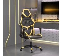 vidaXL Chaise de jeu de massage Noir et doré Similicuir