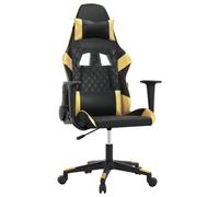 vidaXL Chaise de jeu de massage Noir et doré Similicuir