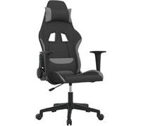 vidaXL Chaise de jeu de massage Noir et gris clair Tissu Gris G