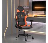 vidaXL Chaise de jeu de massage Noir et orange Similicuir