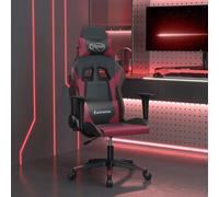 vidaXL Chaise de jeu de massage Noir et rouge bordeaux Similicuir