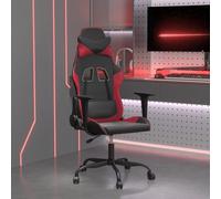 vidaXL Chaise de jeu de massage Noir et rouge bordeaux Similicuir