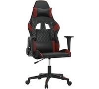 vidaXL Chaise de jeu de massage Noir et rouge bordeaux Similicuir Rouge G