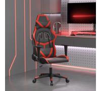 vidaXL Chaise de jeu de massage Noir et rouge Similicuir
