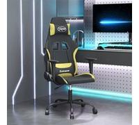 Vidaxl Chaise De Jeu De Massage Noir Et Vert Clair Tissu Multicolore