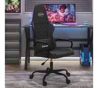 vidaXL Chaise de jeu de massage noir similicuir noir G