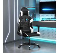 vidaXL Chaise de jeu Noir et blanc Similicuir