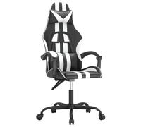 vidaXL Chaise de jeu Noir et blanc Similicuir