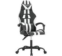 vidaXL Chaise de jeu Noir et blanc Similicuir Noir