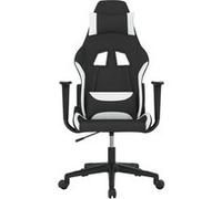 vidaXL Chaise de jeu Noir et blanc Tissu Noir