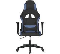 vidaXL Chaise de jeu Noir et bleu Tissu Noir