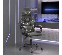 vidaXL Chaise de jeu Noir et camouflage Similicuir Noir G