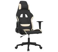 vidaXL Chaise de jeu Noir et crème Tissu