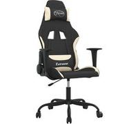 vidaXL Chaise de jeu Noir et crème Tissu Noir