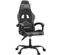 vidaXL Chaise de jeu Noir et gris Similicuir Noir